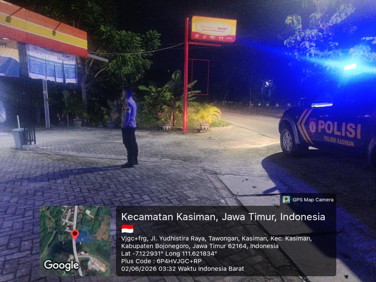 Anggota Polsek Kasiman Melaksanakan Patroli Sapa Fajar