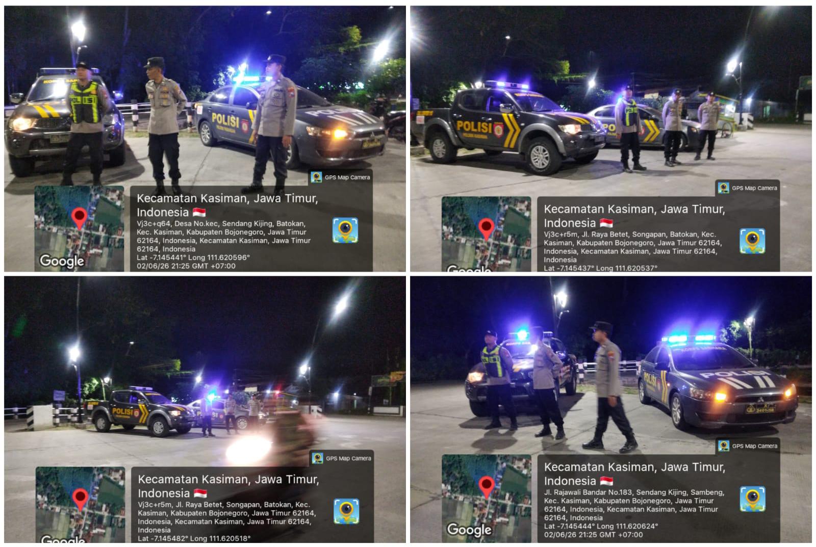 Polsek Kasiman Melaksanakan Patroli Bersinggungan Dengan Polsek Padangan