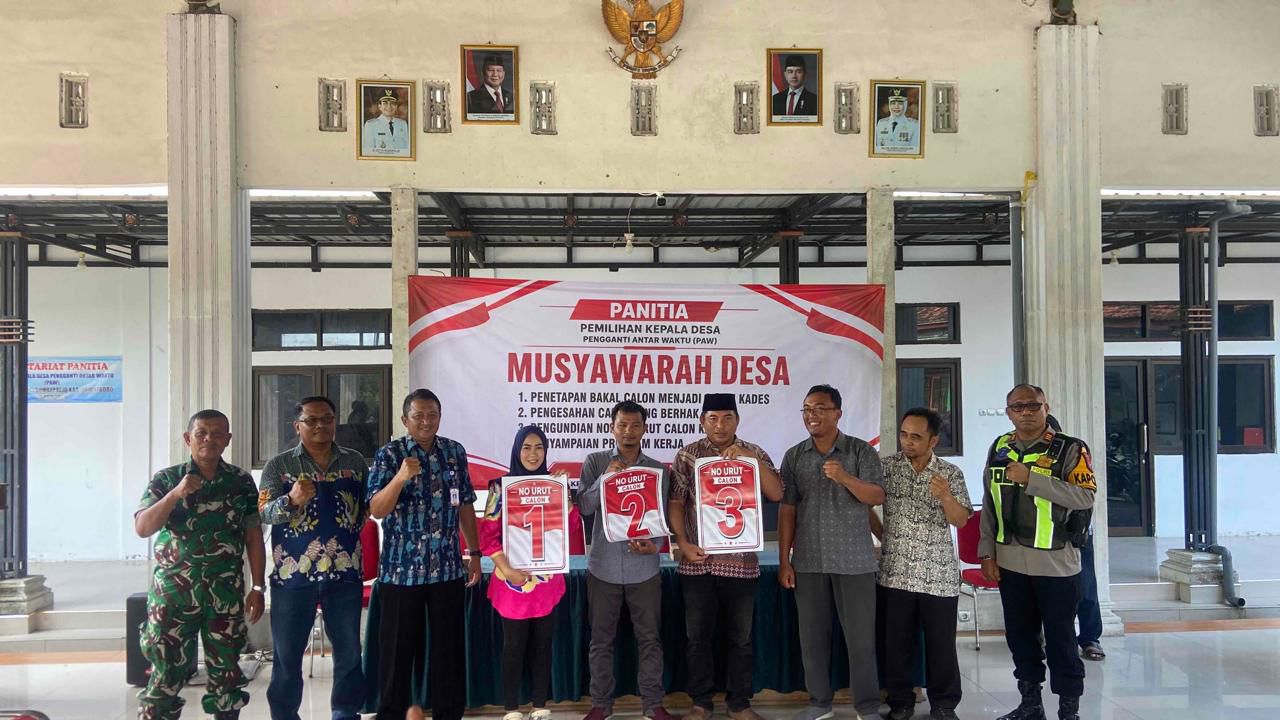 Berikan Rasa Aman Polsek Sumberrejo Hadir Dalam Kegiatan Pengamanan Musyawarah Penetapan Calon Kepala Desa PAW Desa Wotan